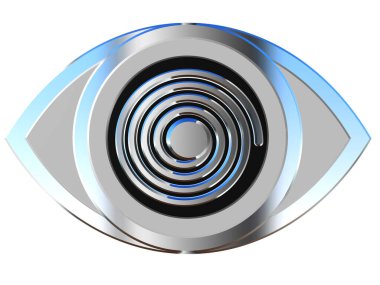 Çelik rengi sarmal efektli göz simgesi