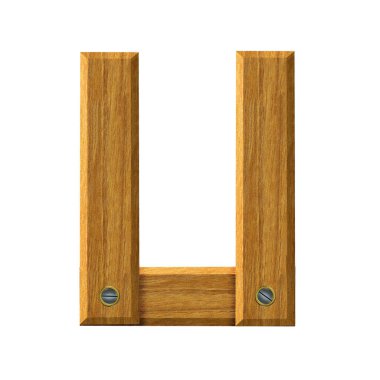 U harfi son moda bir ahşap dizayn ile oluşturuldu.
