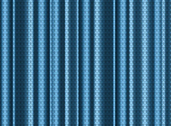 Ein Blauer Seidenvorhang Mit Spitzeneffekt Zur Verwendung Als Hintergrund Hintergrund — Stockfoto