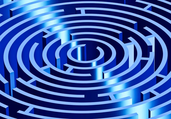 Close Blue Maze Shown Perspective View — Stock Photo, Image