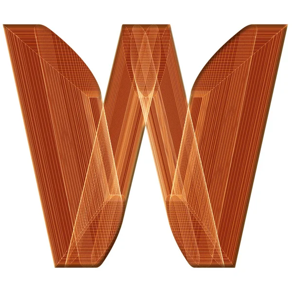 独特のワイヤーフレームデザインのブラウンの文字W — ストック写真