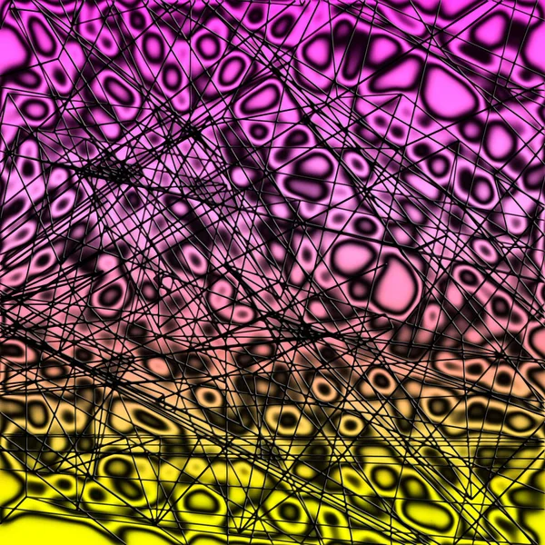 Patrón Abstracto Líneas Negras Sobre Fondo Amarillo Púrpura — Foto de Stock