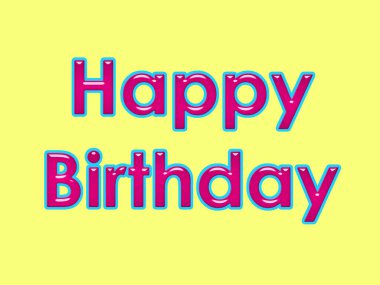 Sarı üzerine çok renkli bir Mutlu Yıllar mesajı