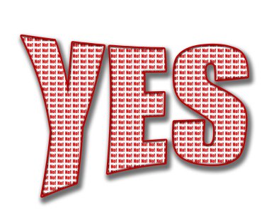 Evet ve Hayır işareti belirsizliği temsil ediyor.