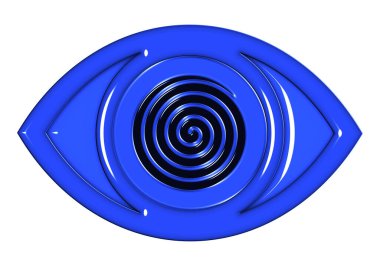 Beyaz üzerine sarmal efektli göz simgesi