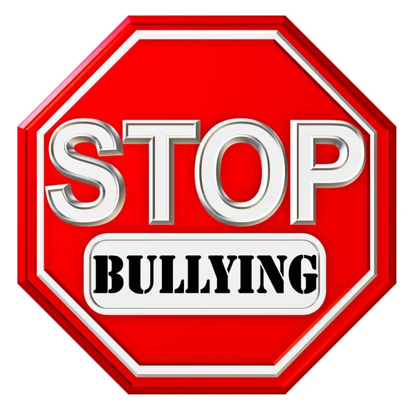 Cartel Octogonal Stop Bullying Rojo Blanco — Foto de Stock