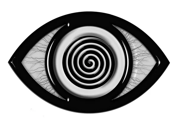 Icône Pour Les Yeux Avec Effet Spirale Noir Blanc Isolé — Photo