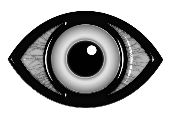 Ícone Olho Com Preto Branco Isolado Branco — Fotografia de Stock