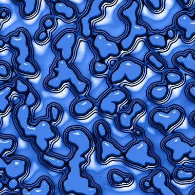 Mavili düzensiz şekillerin parlak ve soyut deseni