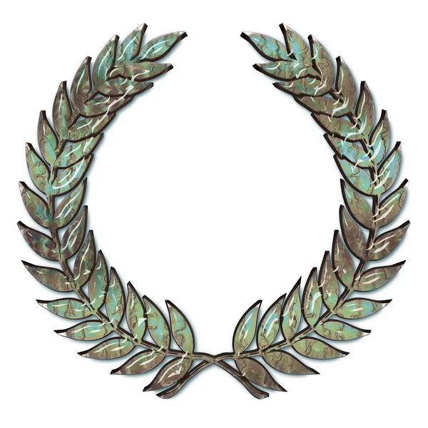 Laurel Wreath Symbol Glass Texture Isolated White — Stock Photo, Image