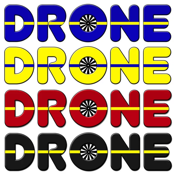 Drone Mot Dans Diverses Options Couleur Pour Une Utilisation Comme — Photo