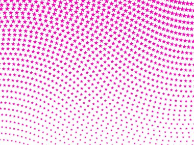 Basit bir geçmişe dönük dalgalı yarım tonlu yıldız deseni beyaz üzerine pembe arkaplan