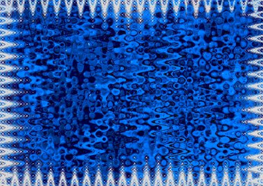 Boyanmış, grungy blue empresyonist soyut sanat yağlı, benekli ve çerçeveli. 