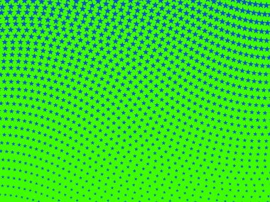 Yeşil arkaplandaki mavi yıldızların retro pop tarzı dalgalı arkaplan modeli