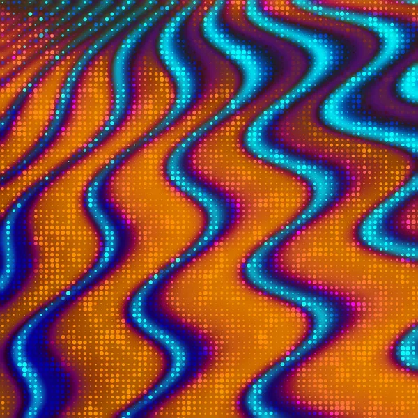 Ein Wellenförmiger Mehrfarbiger Abstrakt Mit Halbtoneffekt — Stockfoto