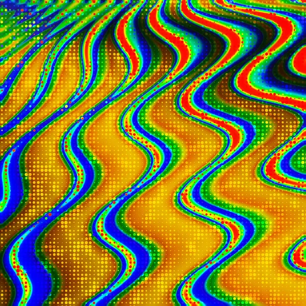 Mnohobarevný Abstrakt Vln Polotónovým Efektem — Stock fotografie