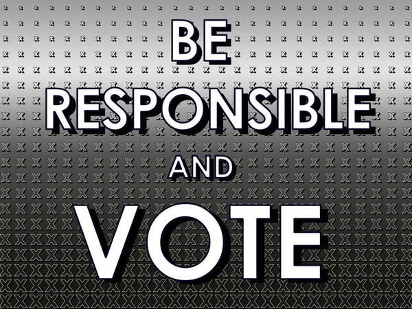 Responsible Vote Sign White Text Crosses Black White Gradient Backdrop — Stock Photo, Image