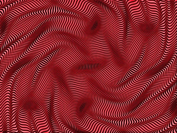 赤で流れる形と折り畳む形の半分の抽象 — ストック写真