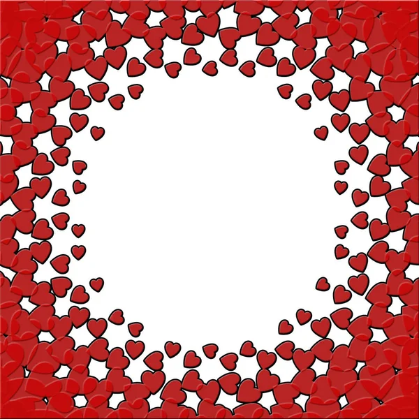 Card Design Deep Red Hearts White Background Centre Circle Area — Stock Photo, Image