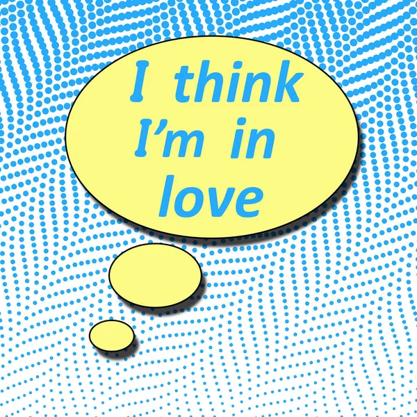 Мысленный Пузырь Текстом Think Love Синем Полутоновом Фоне — стоковое фото