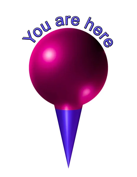 You Here Pin Style Icon Magenta Spere Violet Point — Φωτογραφία Αρχείου