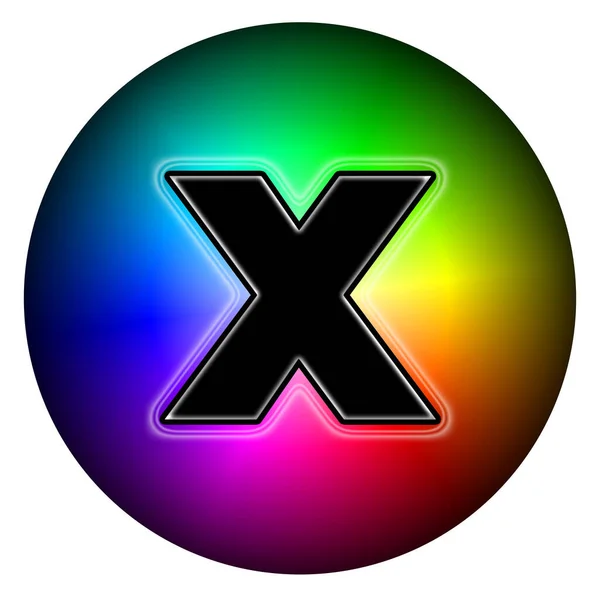 Button Style Vote Sign Black Cross Party Multicolor Background Isolated — Stock Photo, Image