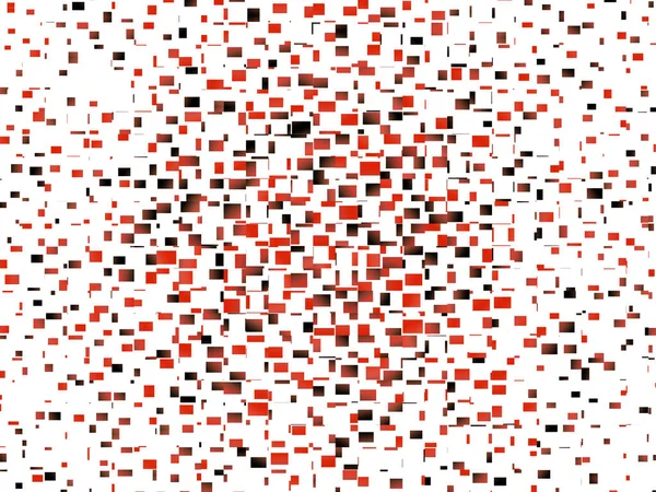 白色背景上用红色正方形和正方形的抽象艺术 — 图库照片