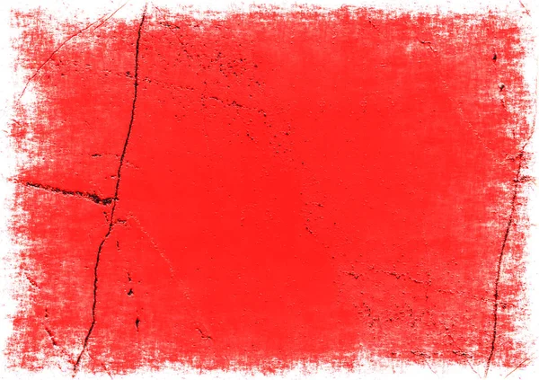 Gros Plan Mur Pierre Peint Rouge Avec Des Fissures Utiliser — Photo