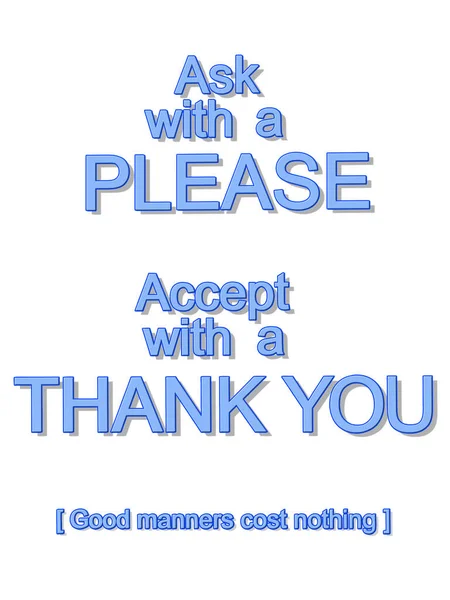 Say Please Thank You Sign Good Manners — Stock Photo, Image