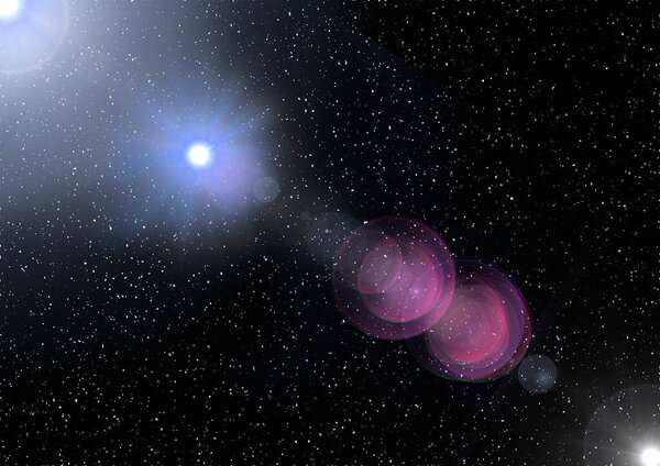 Темное ночное небо со звездами и бликами объектива для использования в качестве элемента дизайна или в качестве фона
.