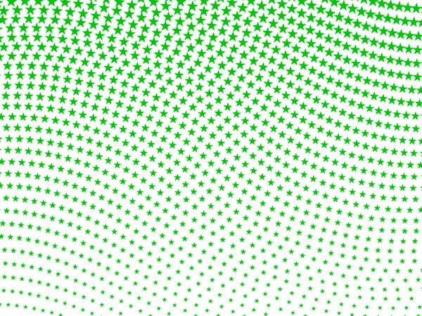 シンプルなレトロスタイルの波状のハーフトーンの星のパターンの背景は白で緑 — ストック写真