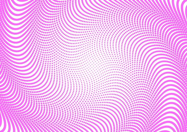 パステルピンクの渦を持つシンプルなレトロなスタイルのハーフトーンドットパターンの背景 — ストック写真