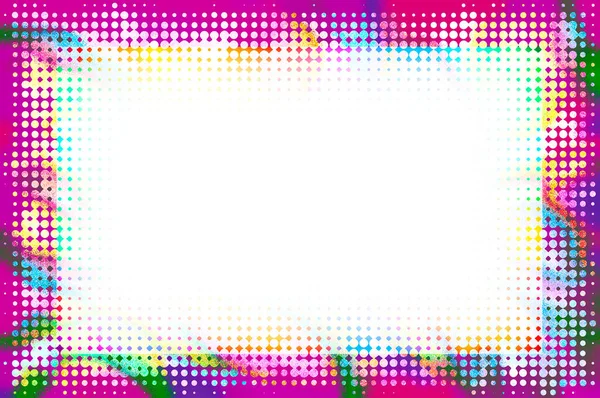 Многоцветная Поп Рамка Эффектом Полутона Пространством Копирования — стоковое фото