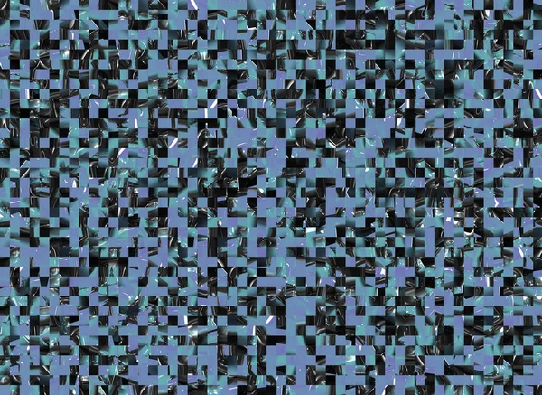 Městská Mozaika Abstraktní Vzor Lesklé Modré Zelené Tyrkysové Černé Bloky — Stock fotografie