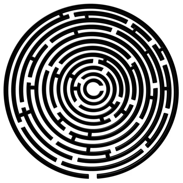 Beyaz arkaplanda siyah bir labirent.