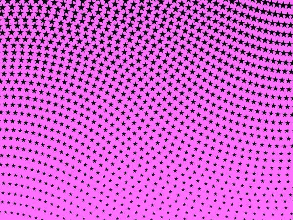 Ретро Поп Стиль Хвилястий Напівтоновий Фон Чорних Зірок Рожевому Фоні — стокове фото