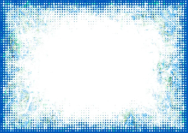 Yarım ton efektli soluk grunge çerçeve arkaplanı beyaz üzerine mavi ve boşluk kopyala