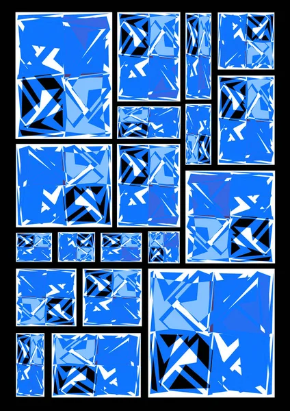 Угловая Форма Модернистского Абстрактного Монтажа Синим Цветом — стоковое фото