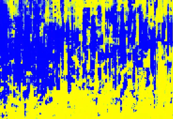 蓝色和黄色的粗体像素抽象背景 — 图库照片