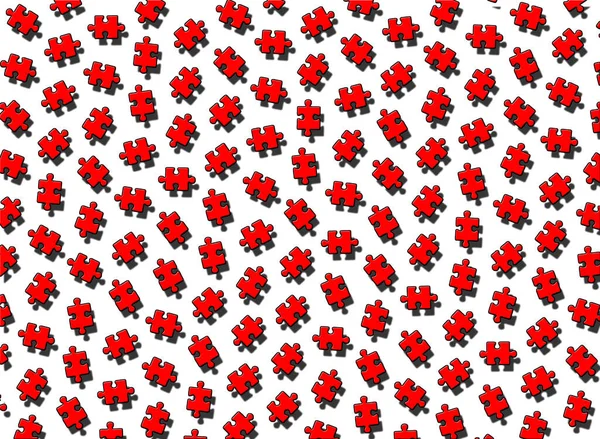 Случайный Рисунок Кусочков Мозаики Выделенных Красным Белом Фоне — стоковое фото