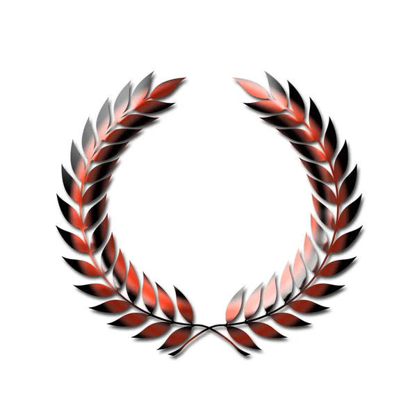 Abstract Laurel Wreath Symbol Red Isolated White Background — Stock Photo, Image