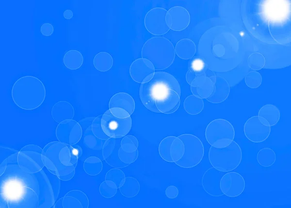 Simple White Circle Blue Bokeh Design Lens Flare Use Background — Stock Photo, Image