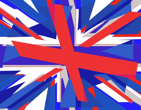 British Union Jack Flag Illustration Shown Breaking Apart Representing Potential — Stock Photo, Image