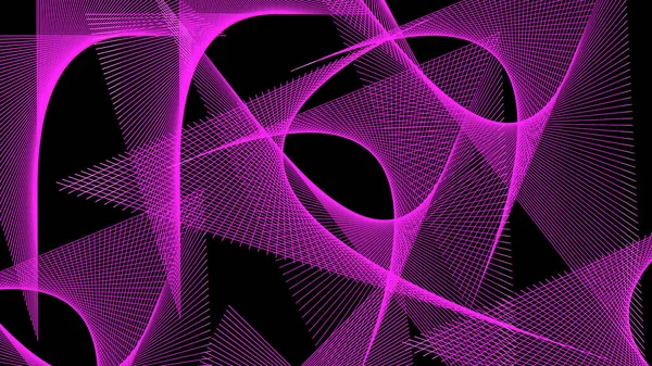 Ретро Абстрактний Дизайн Лінії Рожевому Кольорі Чорному Тлі — стокове фото
