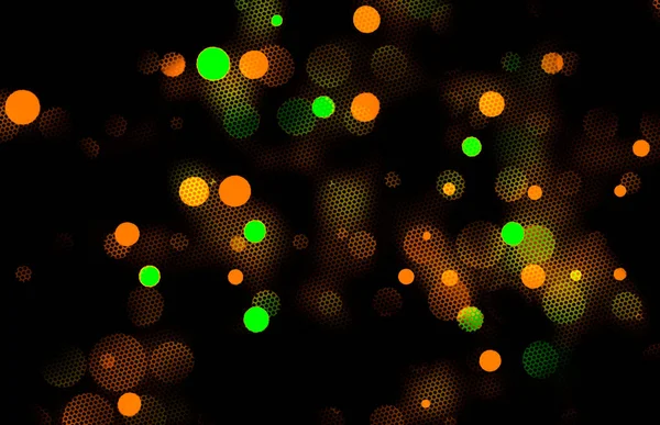 Diseño Bokeh Otoñal Naranja Verde Sobre Negro Para Usar Como — Foto de Stock