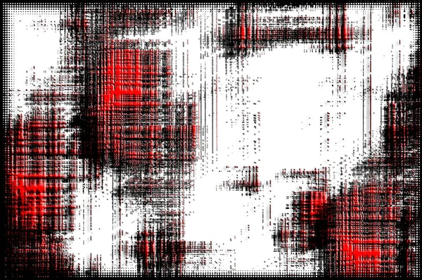 黒のハーフトーンフレームを持つ白い背景に深い影を持つ赤のエンボス抽象的な現代線画 — ストック写真