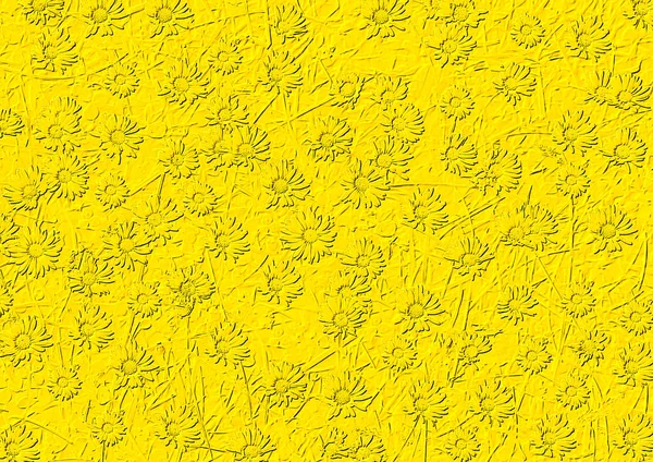 An embossed floral wallpaper design in yellow