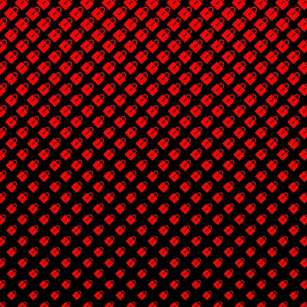 Motif Abstrait Demi Tons Cadenas Fermés Rouge Sur Fond Noir — Photo