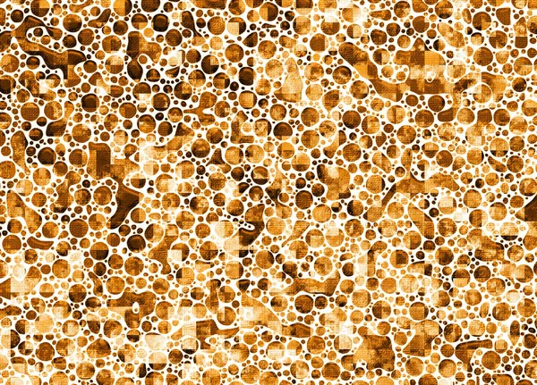 Abstract Art Background Circles Spots Forms Textured Canvas Rgolden Yellow — Stock Photo, Image