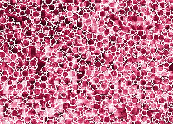 Abstract Art Background Circles Spots Forms Textured Canvas Red — Stock Photo, Image